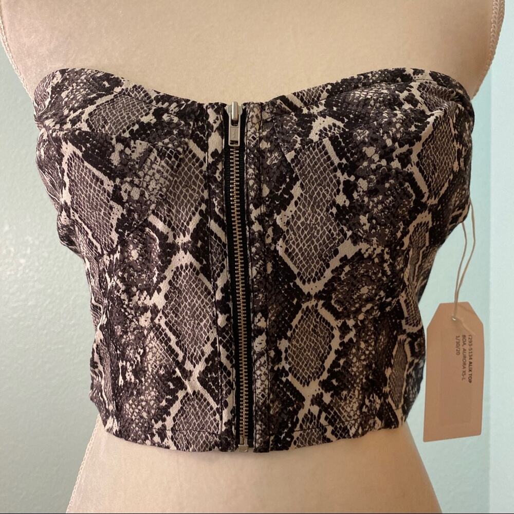 Blue Life Alix Top, Snake Print, Size Small.
